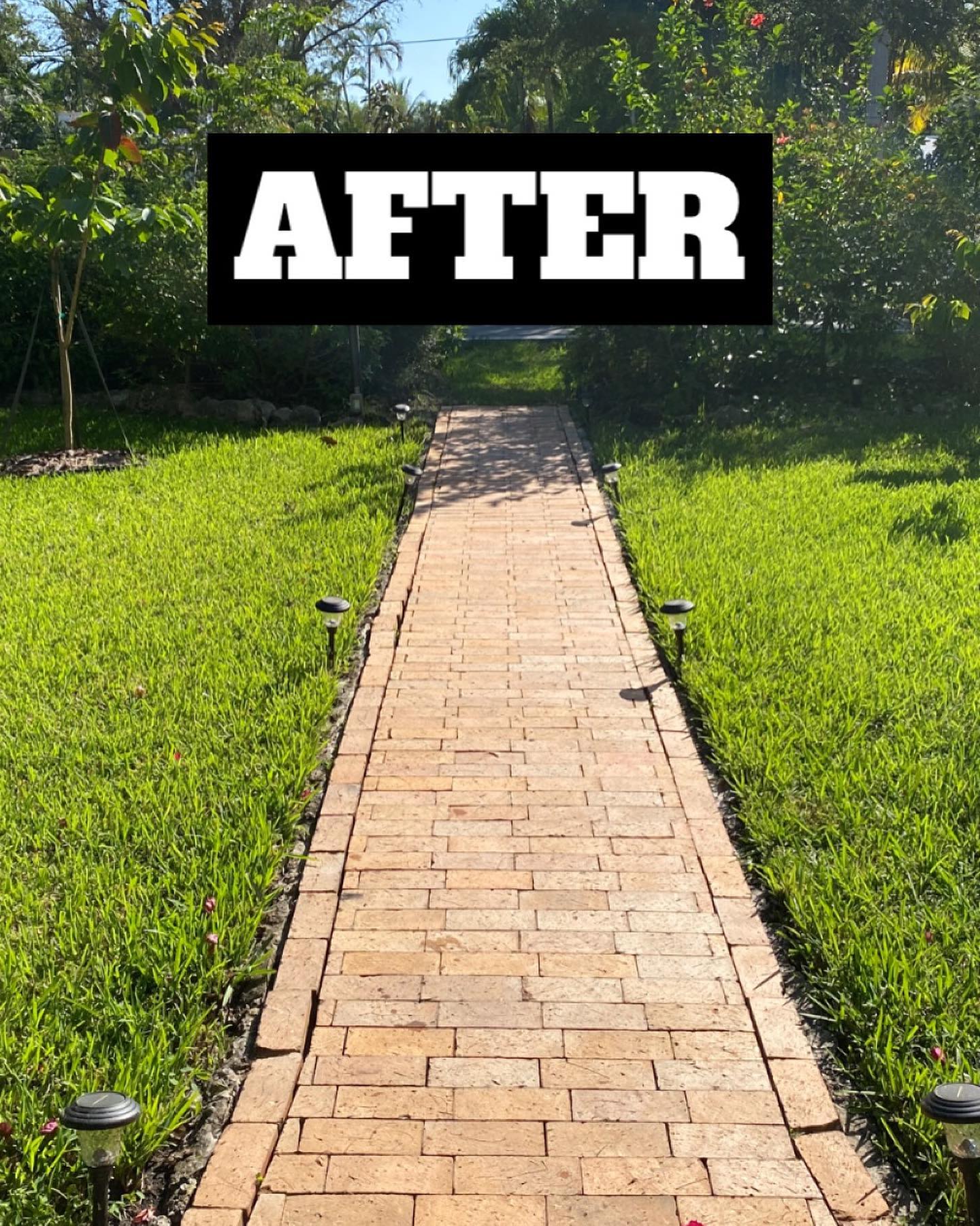Brick Walkway after cleaning by Gabo Pressure Cleaning